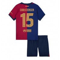 Barcelona Andreas Christensen #15 Heimtrikotsatz Kinder 2024-25 Kurzarm (+ Kurze Hosen)